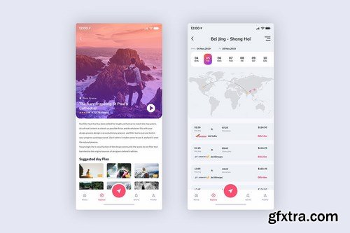 Tour & Travel Booking MobileApp UI Kit Light (XD)