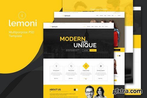 Lemoni - Pixel Perfect & Multipurpose PSD Template