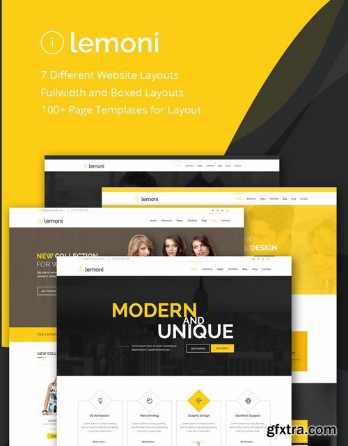 Lemoni - Pixel Perfect & Multipurpose PSD Template