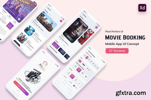 Ocodile-Movie Booking MobileApp UI Kit Light (XD)