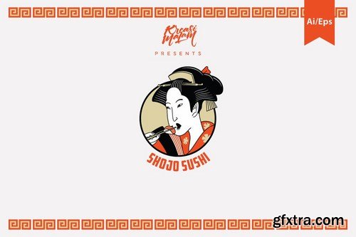 Shojo Sushi Logo Template