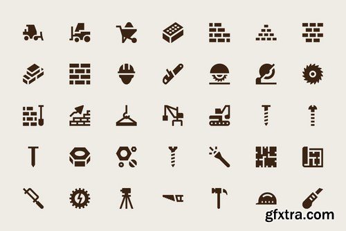 Construction Business and Communication Icons Pack