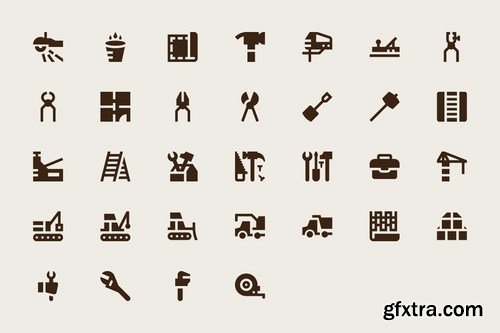 Construction Business and Communication Icons Pack