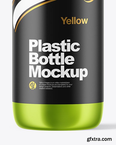 Metallized Plastic Bottle Mockup 50469