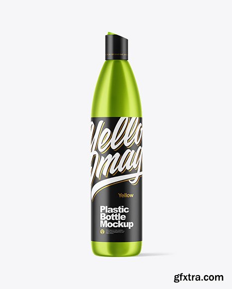 Metallized Plastic Bottle Mockup 50469