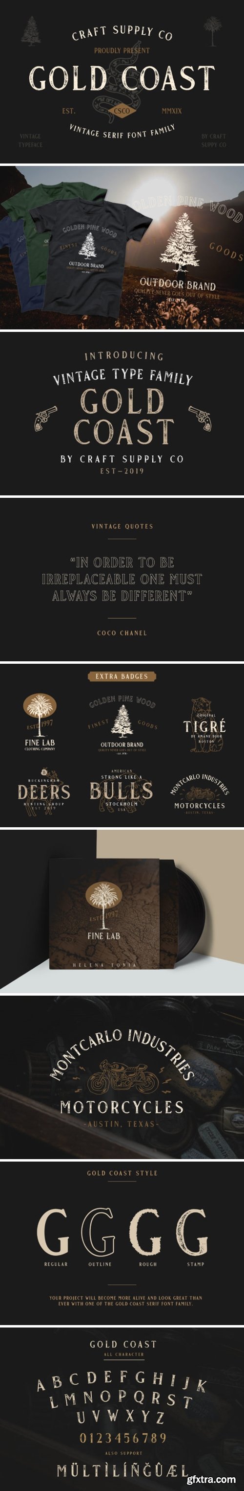 Fontbundles - Gold Coast - Vintage Serif Bonus Logo 352743