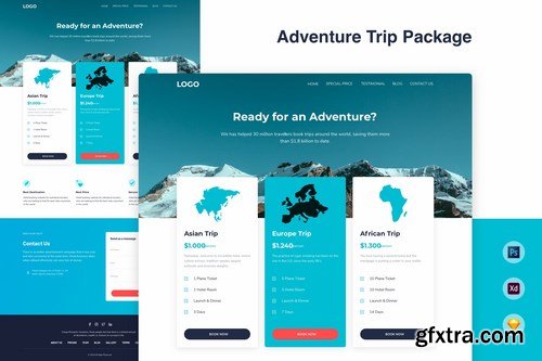 Pricing Table Landing Page Template - Trip Package