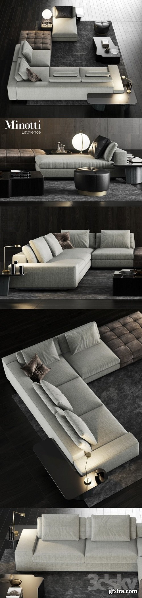 Minotti Lawrence Sofa 3 3d model