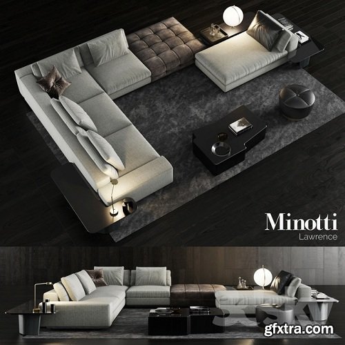 Minotti Lawrence Sofa 3 3d model