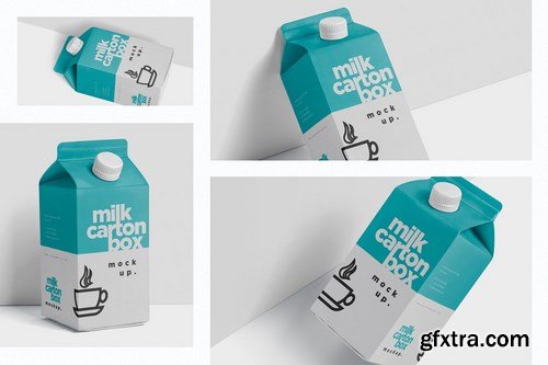 Juice - Milk Mockup in 500ml Carton Box