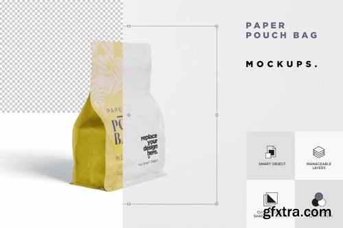 Paper Pouch Bag Mockup