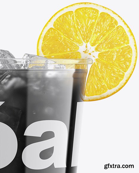 Charcoal Drink Plastic Cup with Lemon Mockup 50484