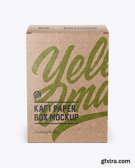 Kraft Paper Box Mockup - Front View 50498