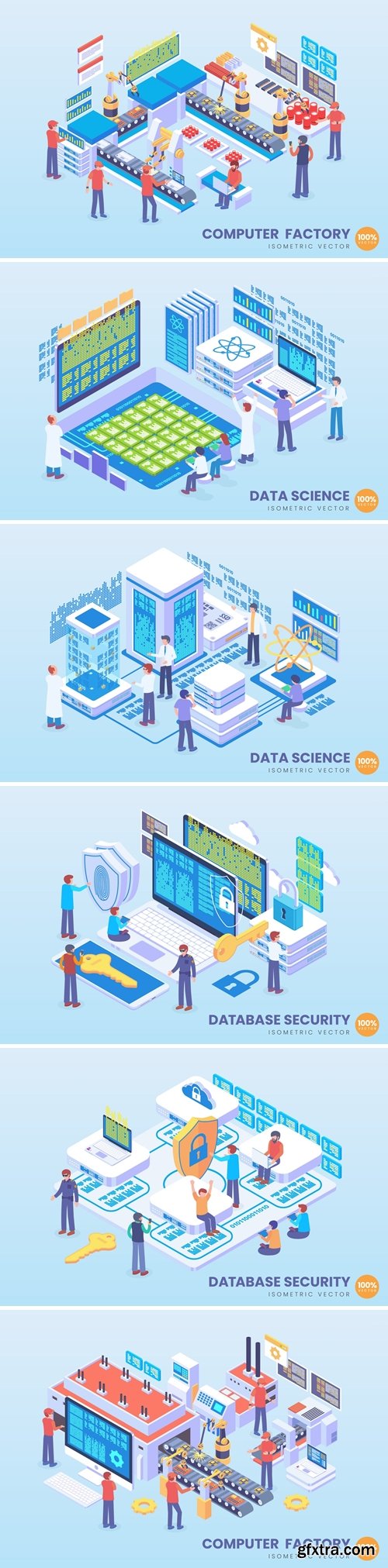 Isometric Data Science Vector Concept