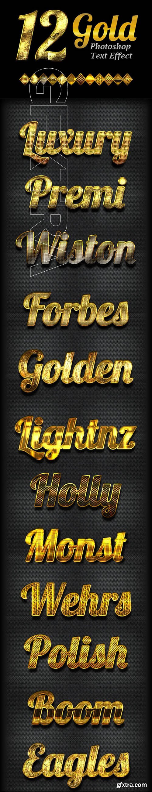 GraphicRiver - 12 Gold Photoshop Text Effect Styles 23142842