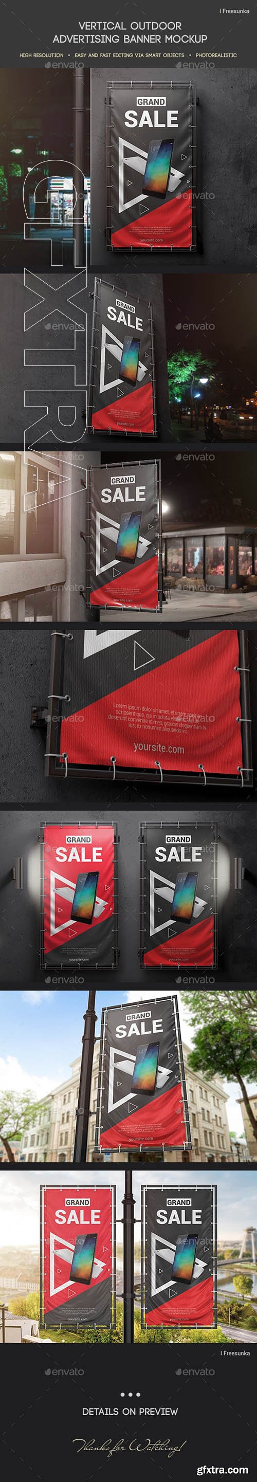 GraphicRiver - Vertical Outdoor Advertising Banner Mockup 24844153