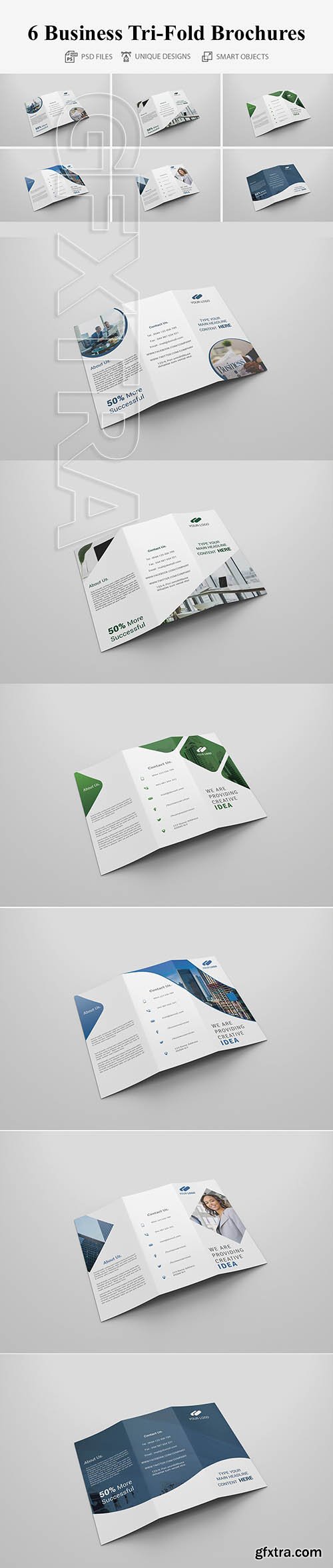 CreativeMarket - 6 Business Tri-fold Brochures 4160617