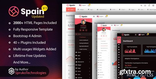ThemeForest - Spain v1.0 - Bootstrap4 Admin Dashboard Responsive Multipurpose Template (Update: 1 May 19) - 23075552