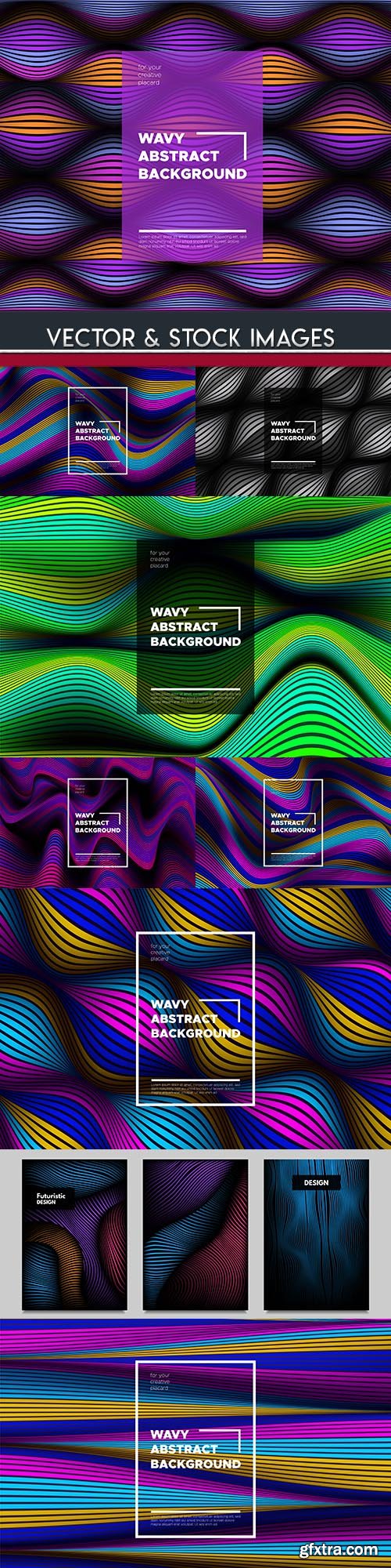 Abstract colourful wave lines decorative background