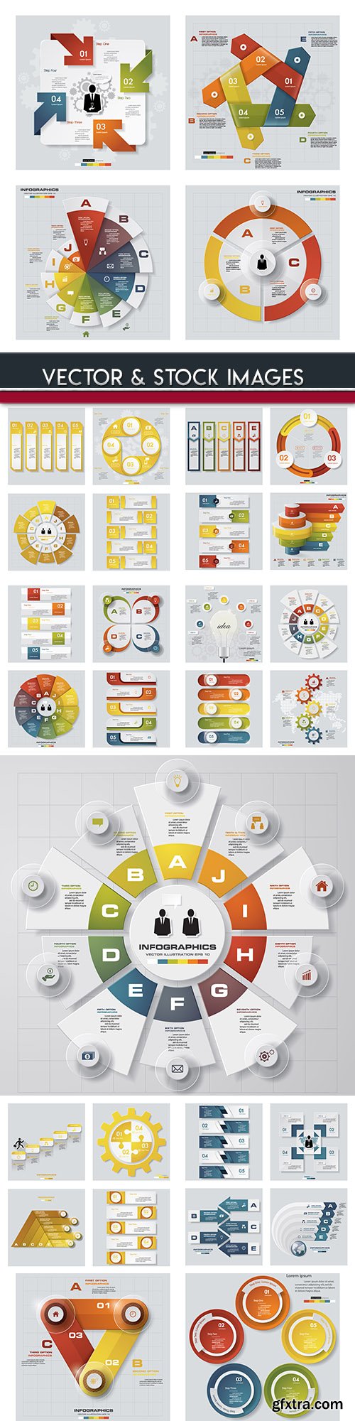 Business infographics options elements collection 104