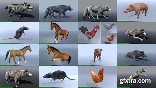 Cgtrader - Lowpoly Wild Animals Rigged 3D model Collection Pack