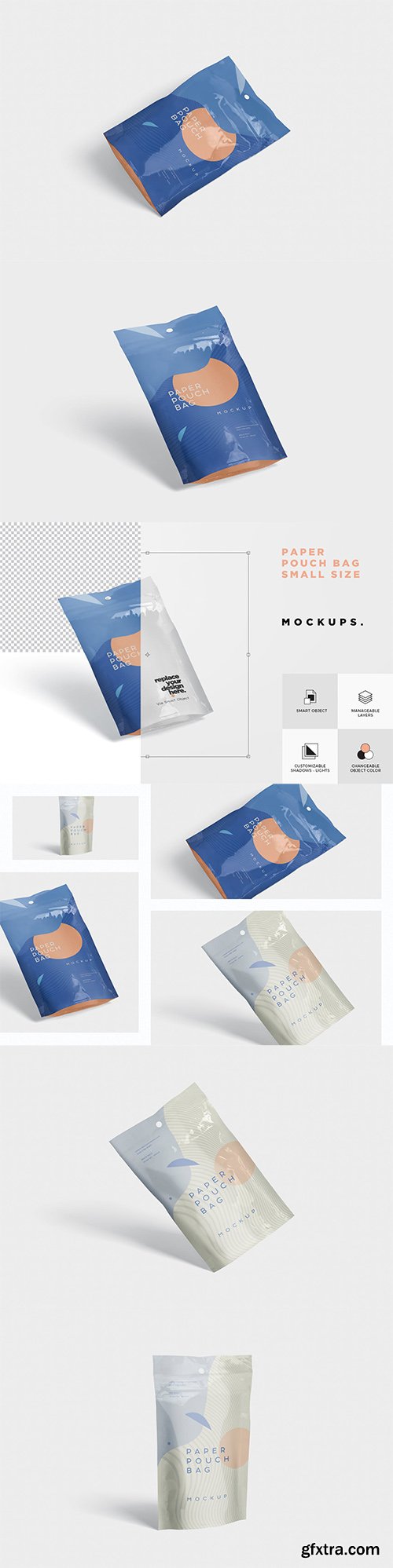 Paper Pouch Bag Mockup in Small Size