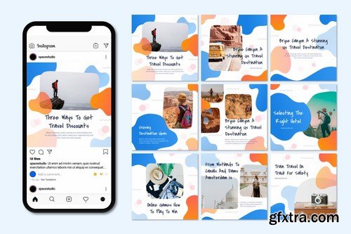Instagram Post Templates - Travel Liquid Design