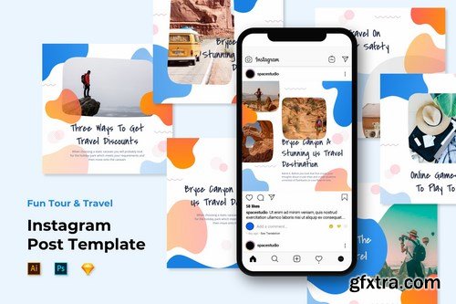 Instagram Post Templates - Travel Liquid Design