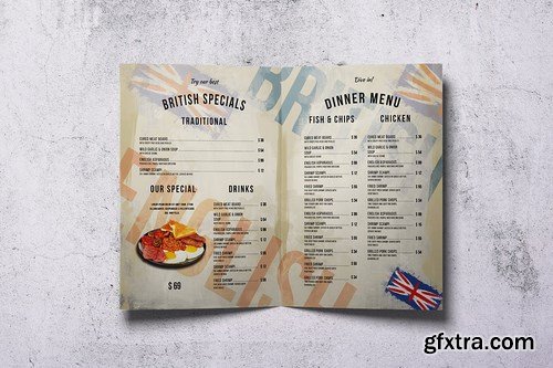 British Cuisine Bifold Food Menu