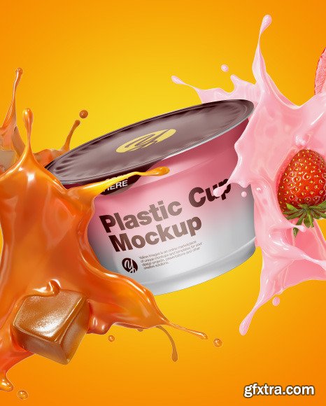 Plastic Cup with Splashes Mockup 50515