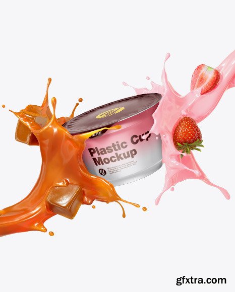 Plastic Cup with Splashes Mockup 50515