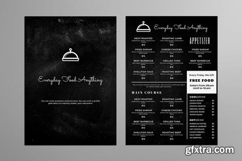 Blackboard Food Menu. 19