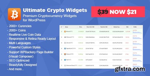 CodeCanyon - Ultimate Crypto Widgets v1.3.2 - Premium Cryptocurrency Widgets for WordPress - 21680157