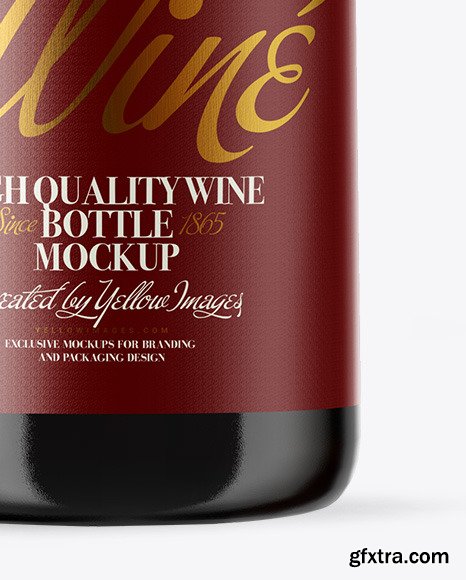 Green Glass Red Wine Bottle Mockup 50516