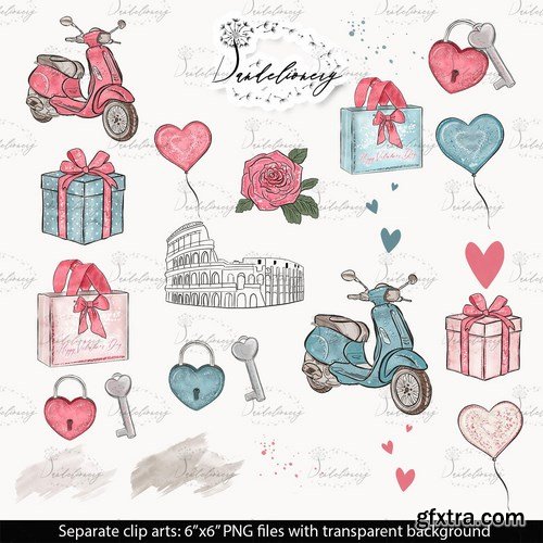 Romantic Day digital paper pack design