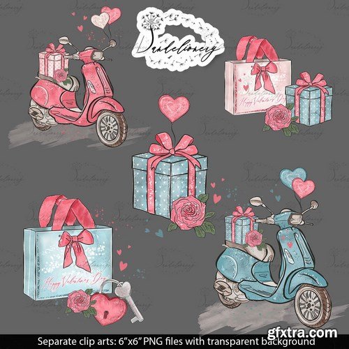 Romantic Day digital paper pack design