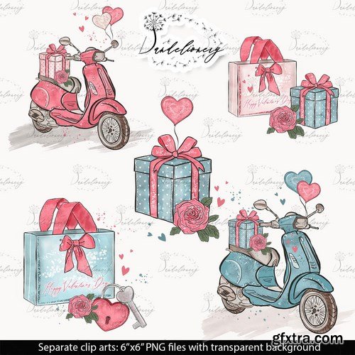 Romantic Day digital paper pack design