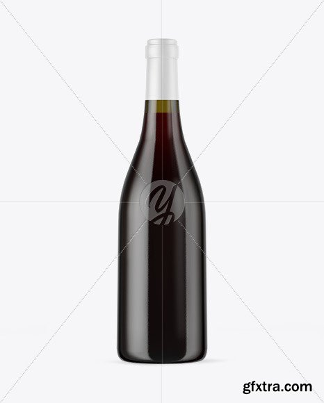 Antique Green Glass Red Wine Bottle Mockup 50580