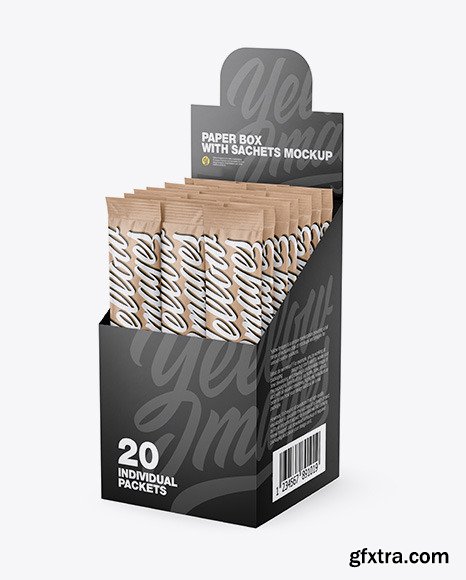 Opened Textured Box w/ 20 Kraft Sachets 50599