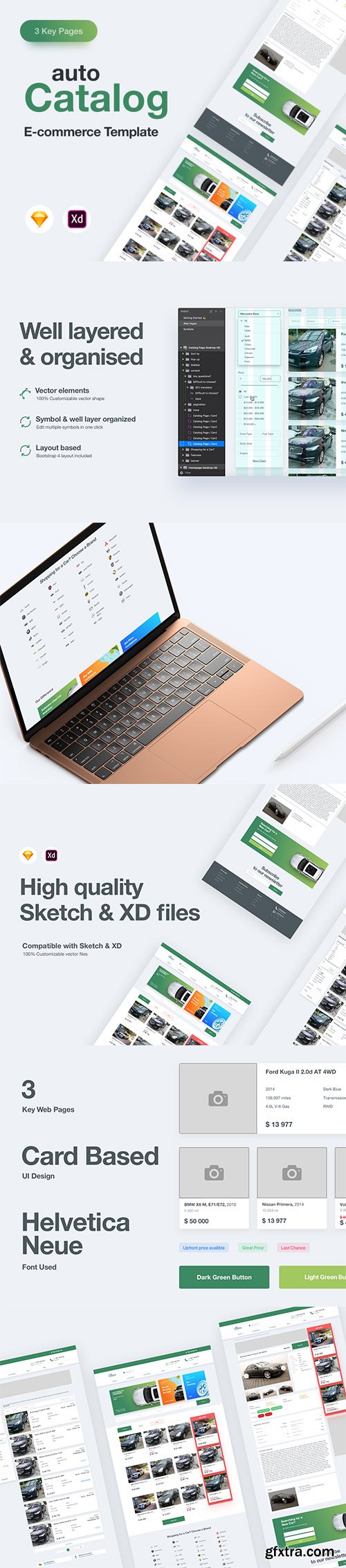 AutoCatalog E-Commerce Template - Sketch and XD Website Template