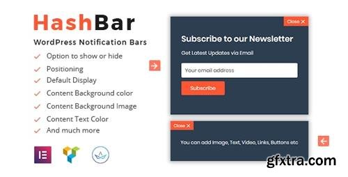 CodeCanyon - HashBar Pro v1.1.2 - WordPress Notification Bar - 21301777