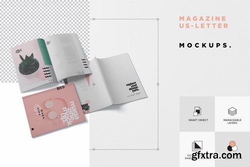 Magazine Mockup - US Letter 8.5x11 Inch Size