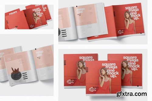 Magazine Mockup – Square Shape