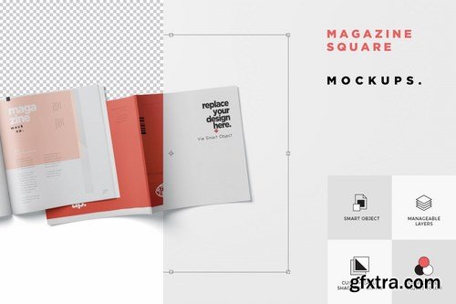 Magazine Mockup – Square Shape