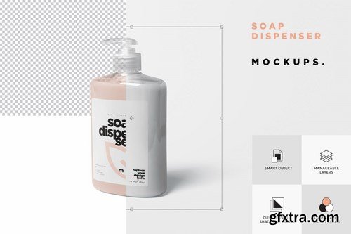 Soap Dispenser Mockup Rectangle Shape