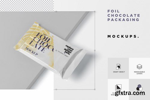 Foil Chocolate Packaging Mockup - Slim Size