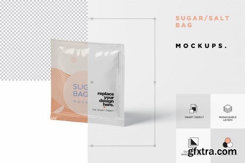 Salt OR Sugar Bag Mockup - Square Shaped