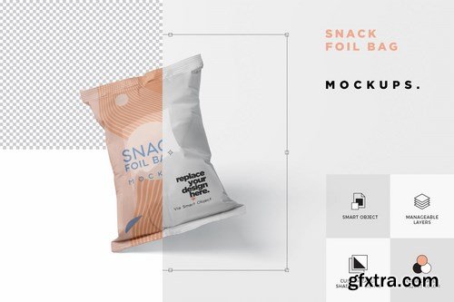 Snack Foil Bag Mockup - Plastic