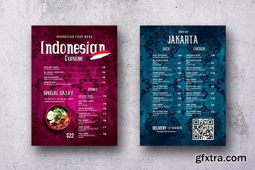 Indonesian Cuisine Single Page Menu