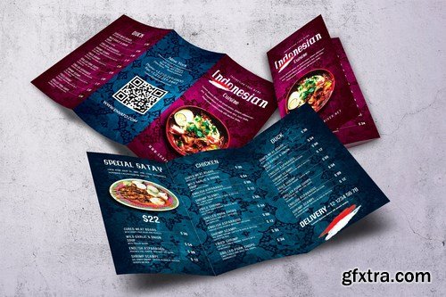 Indonesian Cuisine Trifold Menu